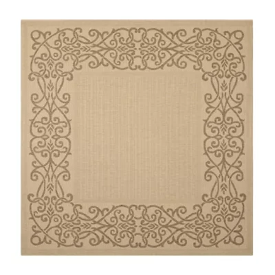 Safavieh Courtyard Collection Dara Oriental Indoor/Outdoor Square Area Rug
