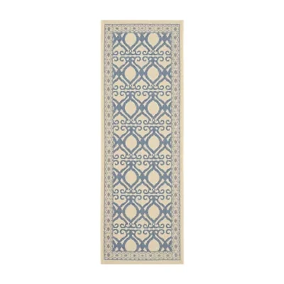 Safavieh Courtyard Collection Desi Geometric Indoor/Outdoor Runner Rug