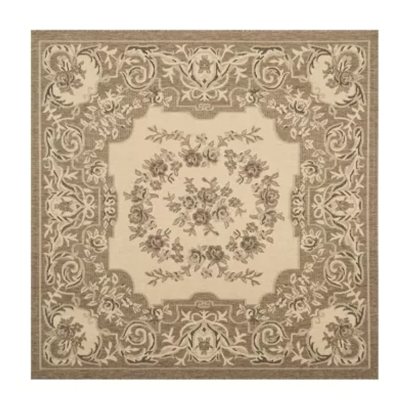 Safavieh Courtyard Collection Dorothea Oriental Indoor/Outdoor Square Area Rug