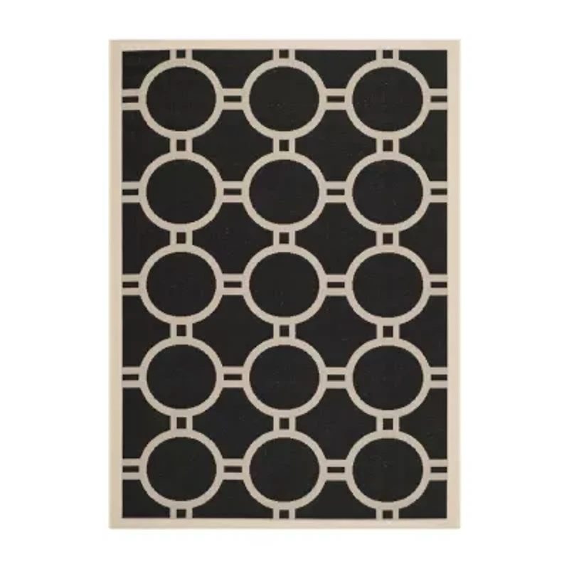 Safavieh Courtyard Collection Shag Geometric Indoor/Outdoor Area Rug