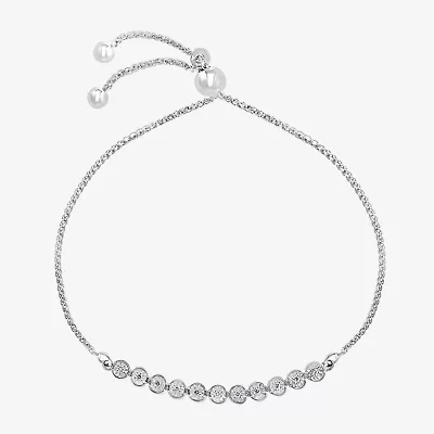 Effy  Womens 1/10 CT. T.W. Natural Diamond Sterling Silver Bolo Bracelet