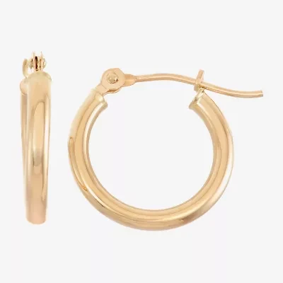 Womens 10K Gold 15mm Hoop Earrings