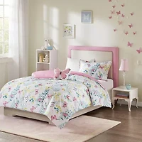Intelligent Design Kids Caroline Butterfly Comforter Set with Sham and Decorative Pillow