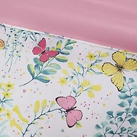Intelligent Design Kids Caroline Butterfly Comforter Set with Sham and Decorative Pillow
