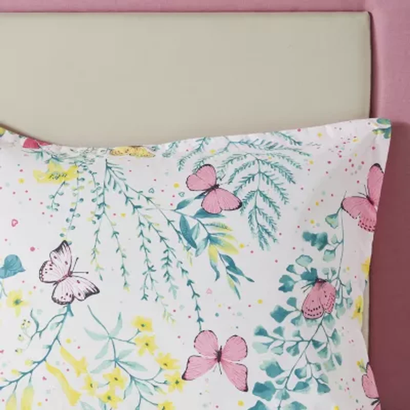 Intelligent Design Kids Caroline Butterfly Comforter Set with Sham and Decorative Pillow