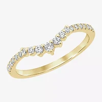 1/4 CT.T.W. Natural Diamond 10K or 14K White Gold Chevron Wedding Band