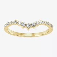 1/4 CT.T.W. Natural Diamond 10K or 14K White Gold Chevron Wedding Band