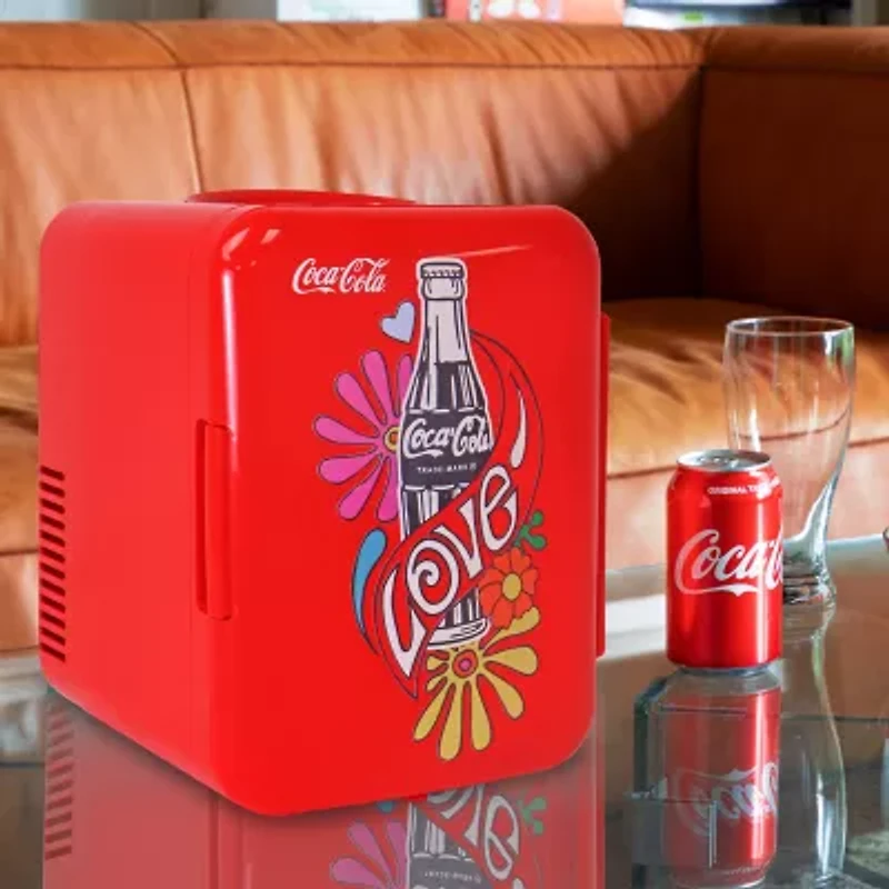Coca-Cola Love 1971 Series Mini Fridge 6 Can Cooler/Warmer