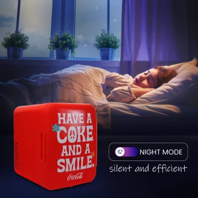 Coca-Cola Smile 1971 Series Mini Fridge 6 Can Cooler/Warmer