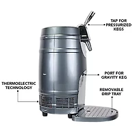 5L Mini Beer Keg Cooler with Gravity and Pressurized Taps