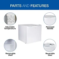 Koolatron Mini Upright Freezer- 1.2 cu ft (34L)- White- Flat Back