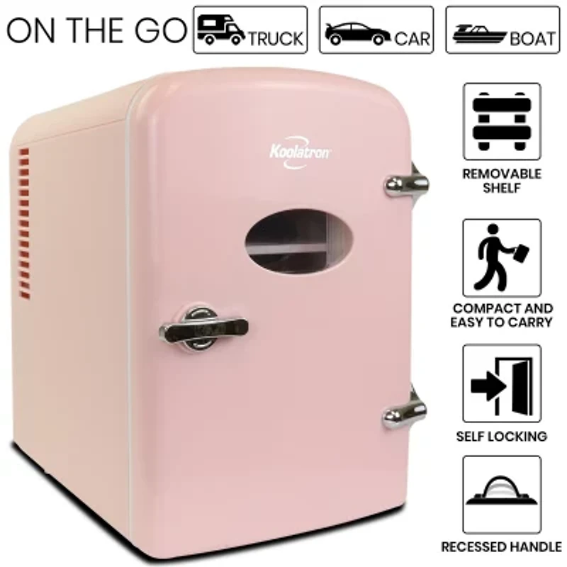 Koolatron 6 Can Retro Portable Mini Fridge