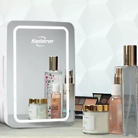 Cosmetic Fridge with LED Lighted Makeup Mirror- 6L Portable AC/DC