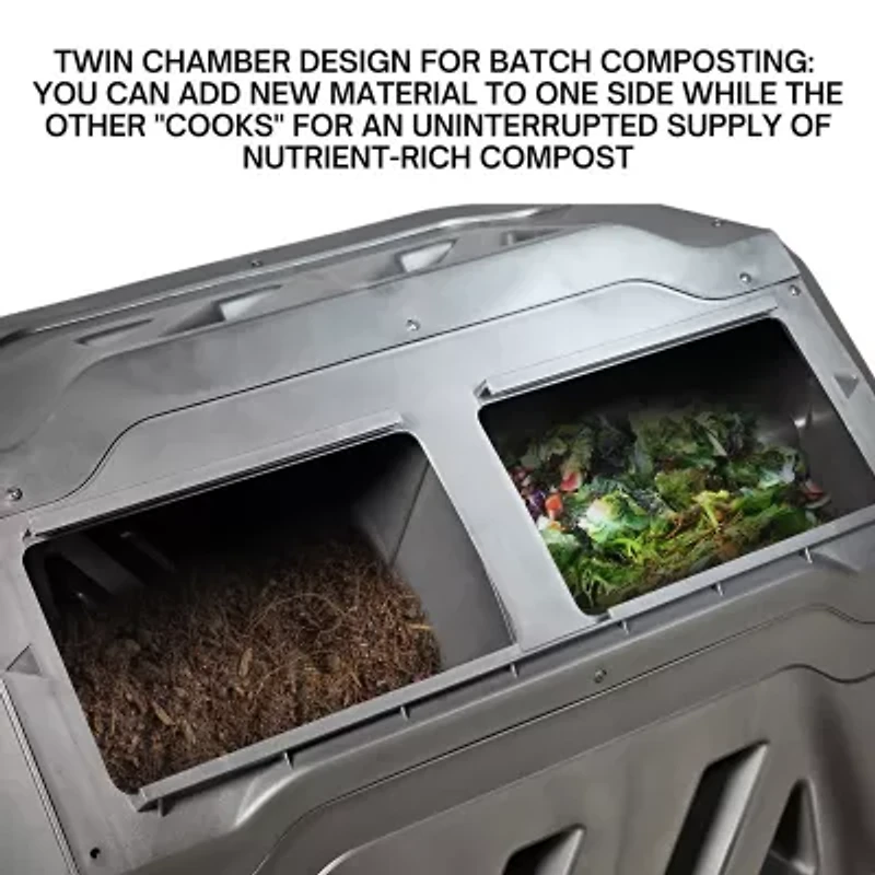 Koolscapes Dual Chamber Tumbling Composter 42 Gal (160L)- Black