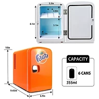 Coca-Cola Fanta 4L Portable Cooler/Warmer 12V AC/DC Mini Fridge