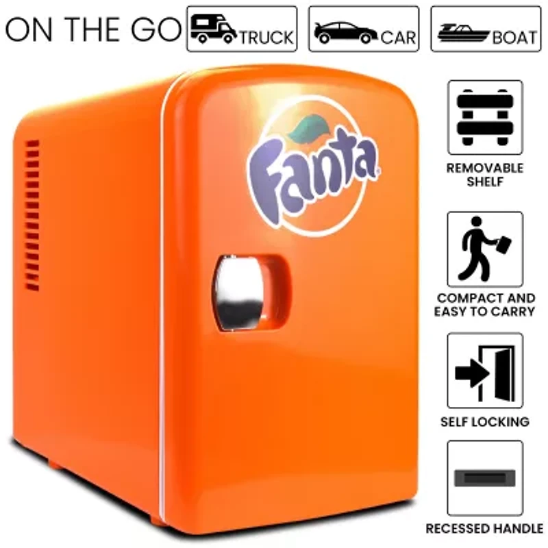 Coca-Cola Fanta 4L Portable Cooler/Warmer 12V AC/DC Mini Fridge