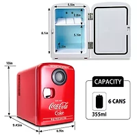 Coca-Cola 4L Mini Fridge/Warmer with Bluetooth Speaker 6 Can