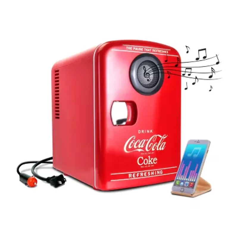 Coca-Cola 4L Mini Fridge/Warmer with Bluetooth Speaker 6 Can