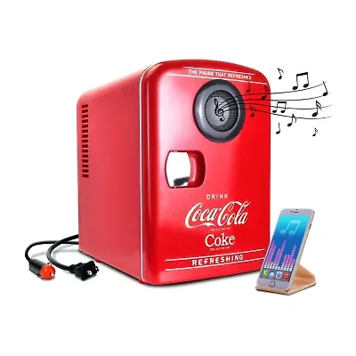 Coca-Cola 4L Mini Fridge/Warmer with Bluetooth Speaker 6 Can