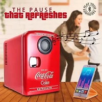 Coca-Cola 4L Mini Fridge/Warmer with Bluetooth Speaker 6 Can