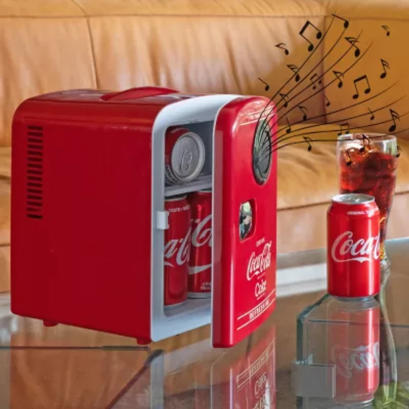Coca-Cola 4L Mini Fridge/Warmer with Bluetooth Speaker 6 Can