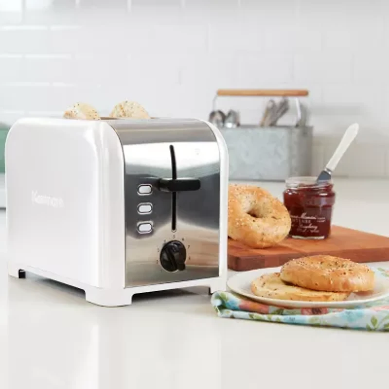 Kenmore 2-Slice Stainless Steel Toaster- Wide Slot- Bagel/Defrost