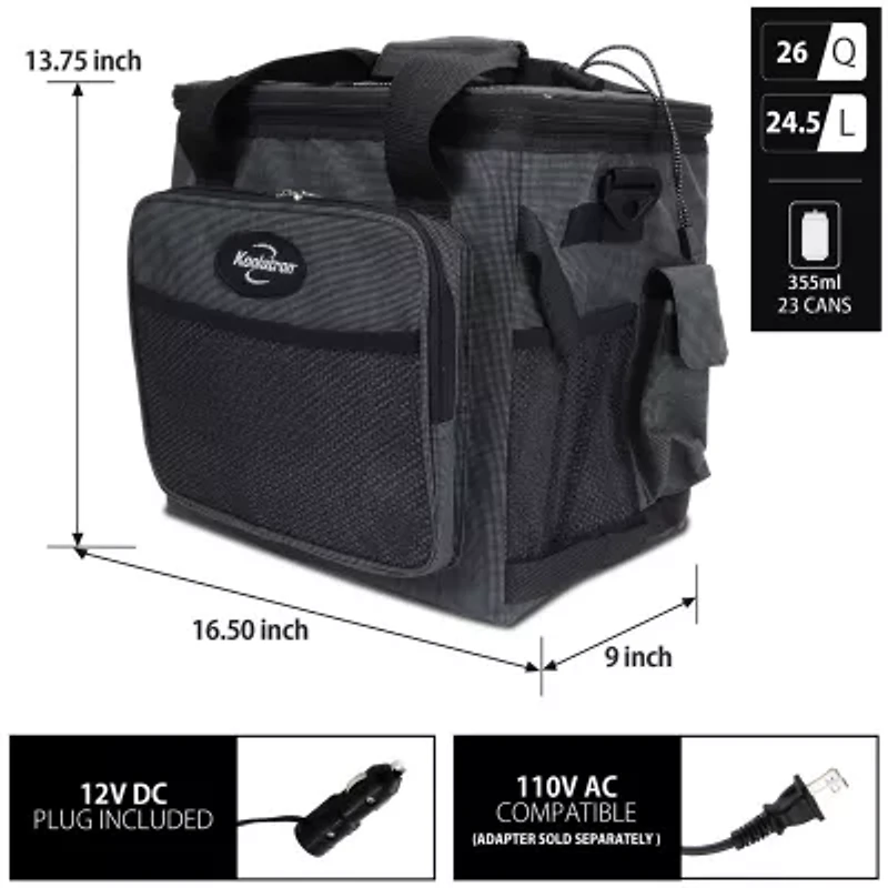 Koolatron 12V Portable Iceless Cooler Bag 25L/26Qt