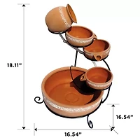 Koolscapes Solar-Powered 5-Tier Terracotta Cascading Fountain