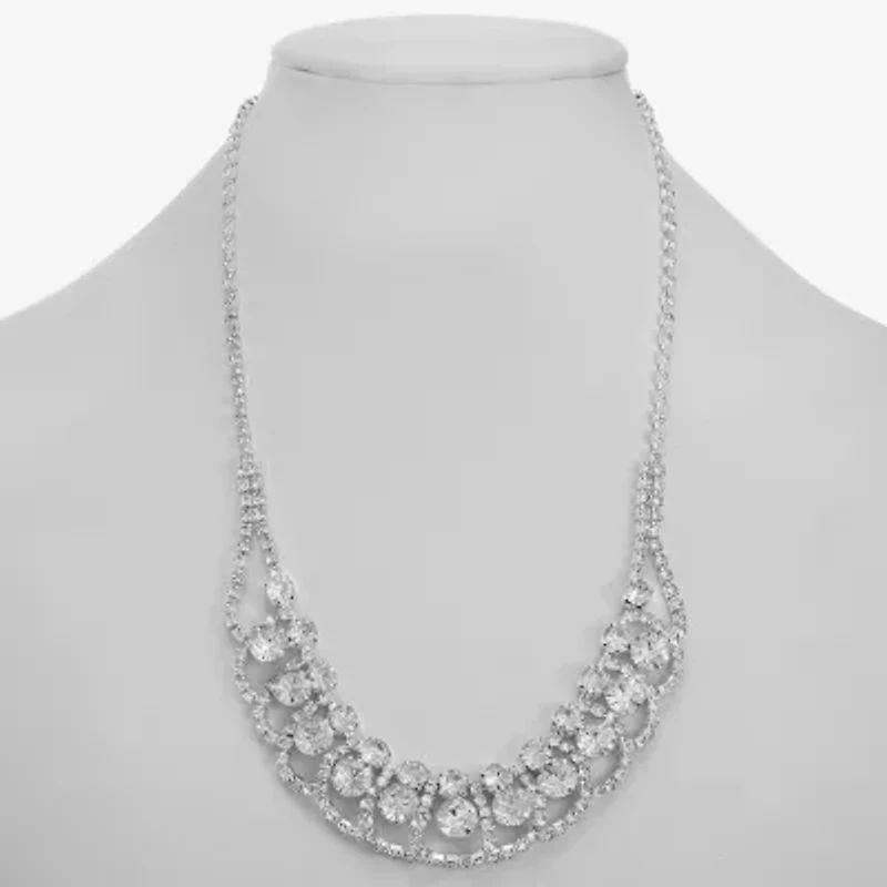 Monet Jewelry Timeless Silver Tone Womens 17 Inch Collar Necklace