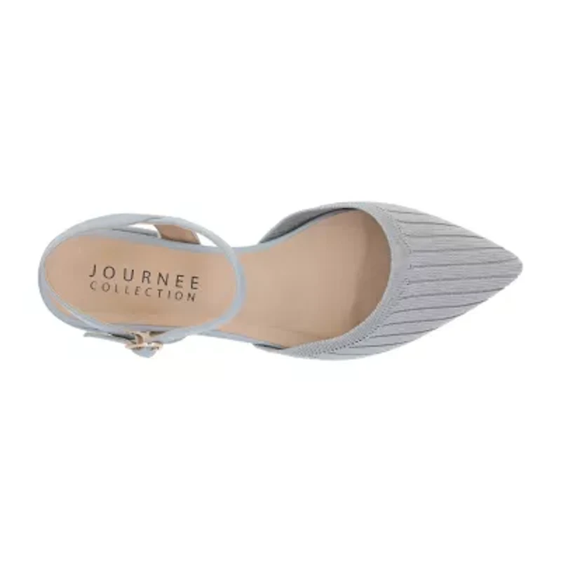 Journee Collection Ansley-Wd Womens Pointed Closed Toe Mary Jane Shoes Wide Width