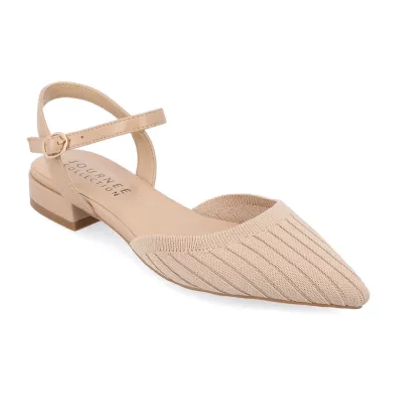 Journee Collection Ansley-Wd Womens Pointed Closed Toe Mary Jane Shoes Wide Width