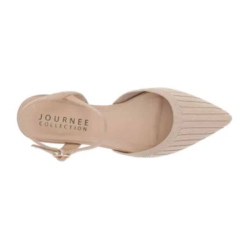 Journee Collection Ansley-Wd Womens Pointed Closed Toe Mary Jane Shoes Wide Width