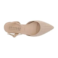 Journee Collection Ansley-Wd Womens Pointed Closed Toe Mary Jane Shoes Wide Width