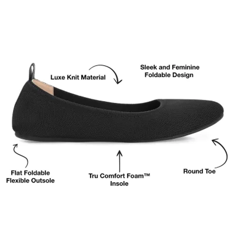 Journee Collection Jersie Womens Round Closed Toe Ballet Flats