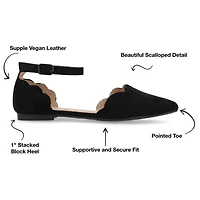 Journee Collection Womens Lana Ballet Flats Buckle Pointed Toe