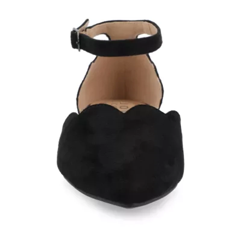 Journee Collection Womens Lana Ballet Flats Buckle Pointed Toe