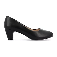Journee Collection Luu Womens Round Closed Toe Block Heel Pumps