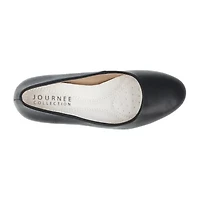Journee Collection Luu Womens Round Closed Toe Block Heel Pumps