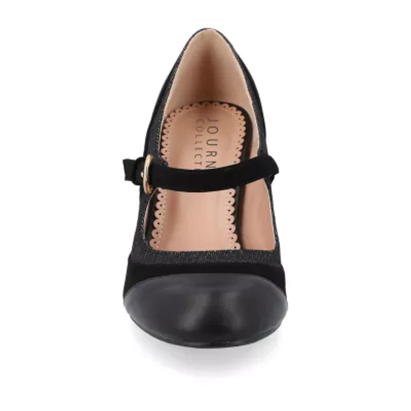 Journee Collection Siri Womens Round Closed Toe Cone Heel Pumps