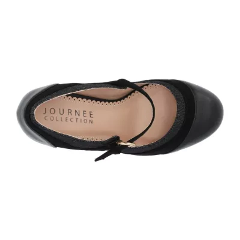 Journee Collection Siri Womens Round Closed Toe Cone Heel Pumps
