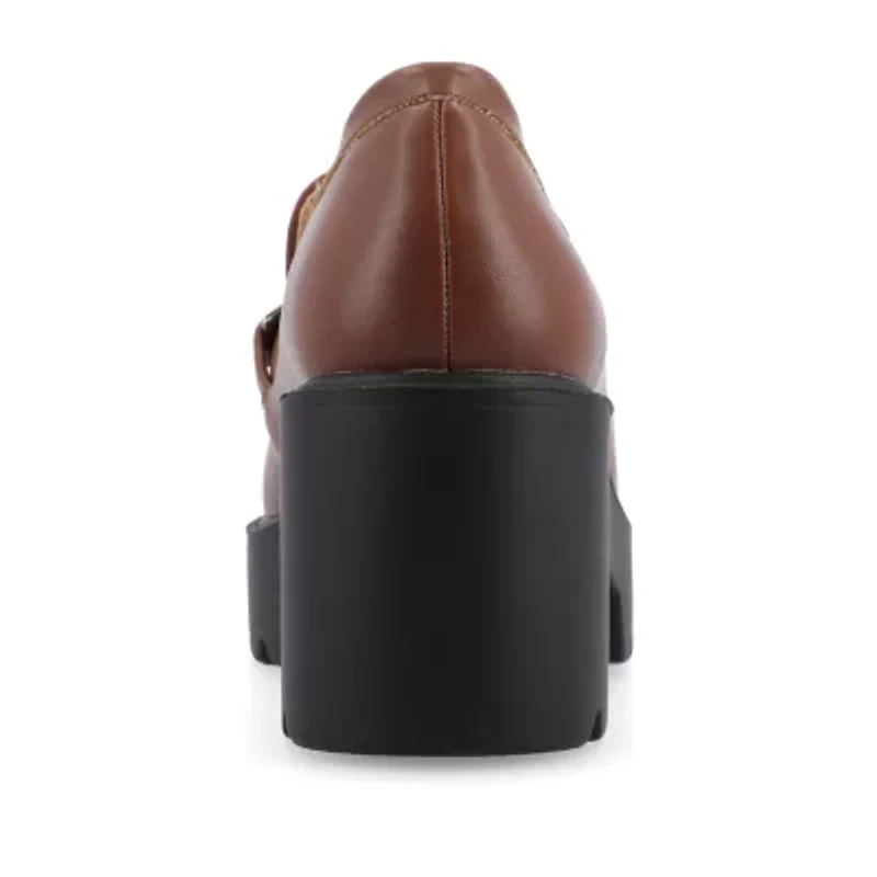 Journee Collection Kezziah Womens Moc Closed Toe Block Heel Pumps