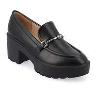 Journee Collection Kezziah Womens Moc Closed Toe Block Heel Pumps