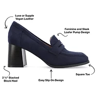 Journee Collection Malleah Womens Square Closed Toe Stacked Heel Pumps
