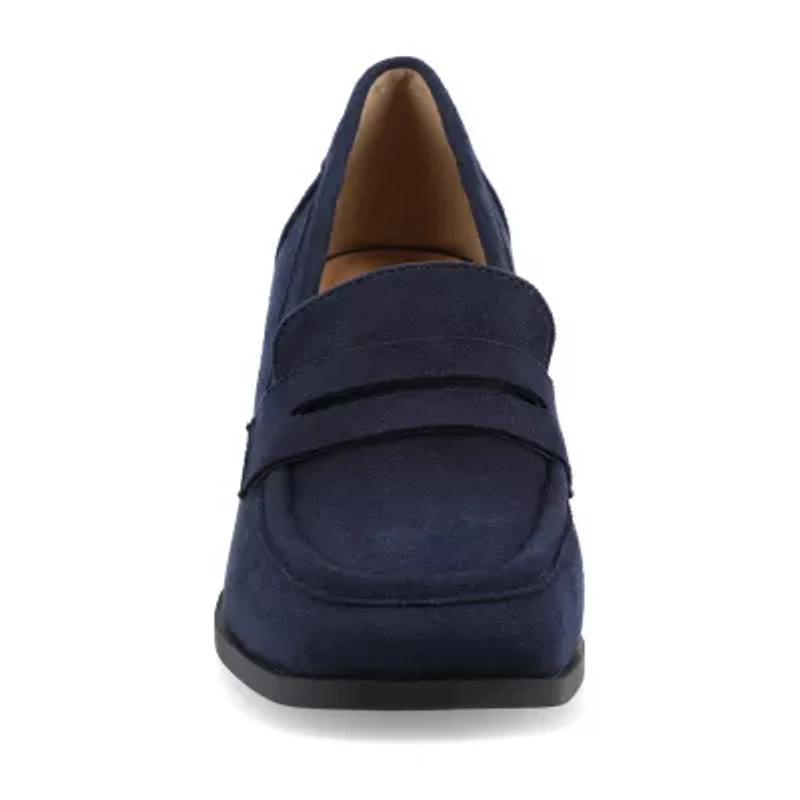 Journee Collection Malleah Womens Square Closed Toe Stacked Heel Pumps