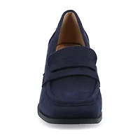 Journee Collection Malleah Womens Square Closed Toe Stacked Heel Pumps