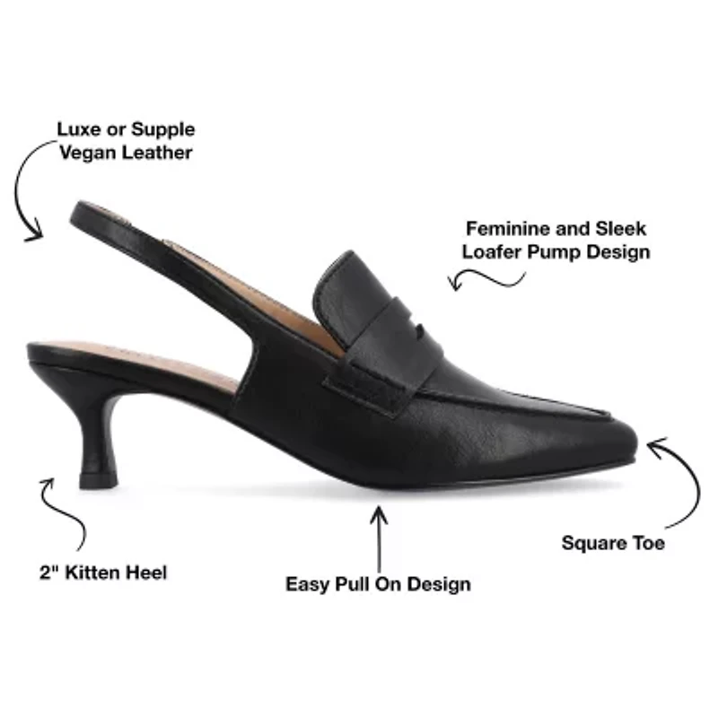 Journee Collection Amory Womens Square Closed Toe Kitten Heel Pumps