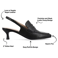 Journee Collection Amory Womens Square Closed Toe Kitten Heel Pumps