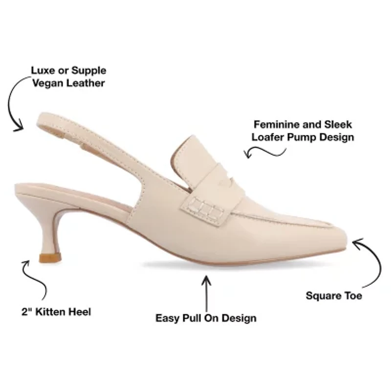Journee Collection Amory Womens Square Closed Toe Kitten Heel Pumps
