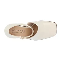 Journee Collection Bobby Womens Square Closed Toe Stacked Heel Pumps