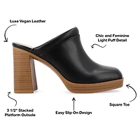 Journee Collection Izara Womens Square Closed Toe Stacked Heel Pumps